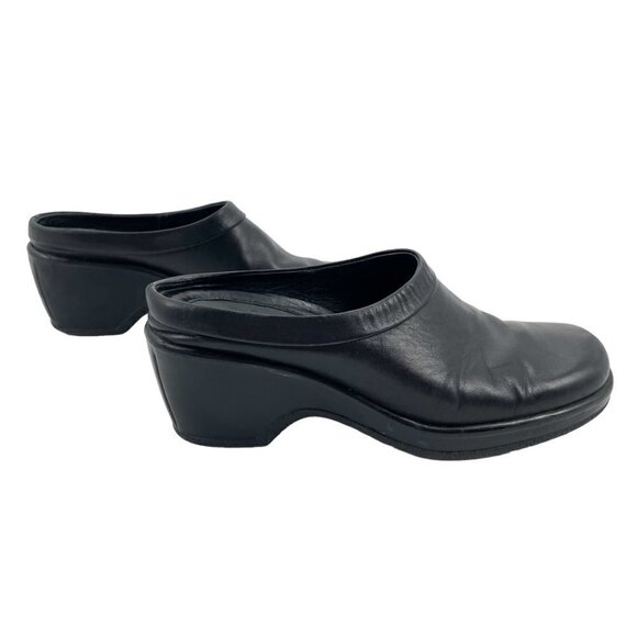 Dansko Black Leather Slip On Clogs Womens Size 7 EU 38 Comfort Neutral Classic - Picture 3 of 9